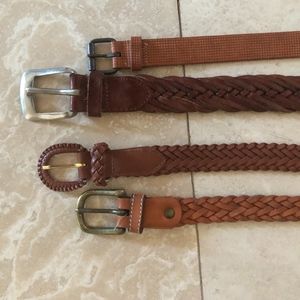 Four woven leather belts sizes ML,M,S